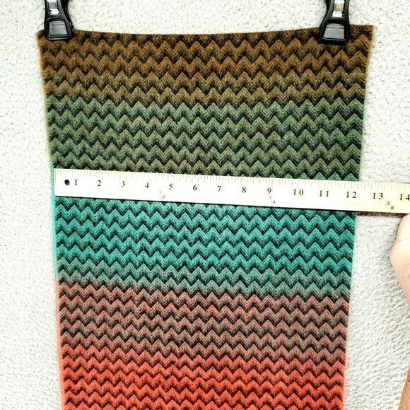 100% Cashmere Scarf Multicolor Gradient 64 X 13 Made in Scotland British Flag - Picture 12 of 13